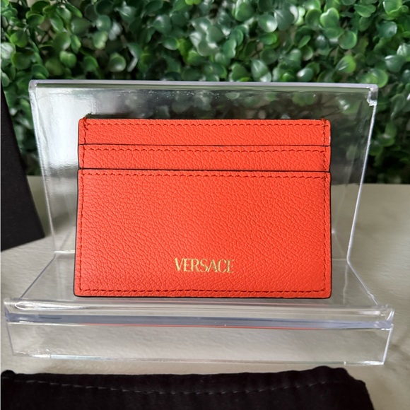 Versace Orange Medusa Card Holder Brand New - Picture 3 of 5